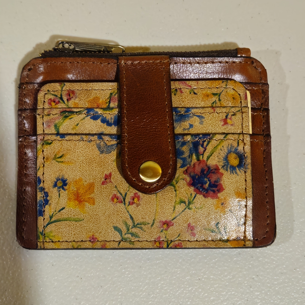 Patricia Nash Chestnut Embossed Leather Card Sleeve